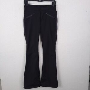 Athleta Highline Hybrid Ski Pants Womens 2 Black Fleece Lined Softshell 242986
